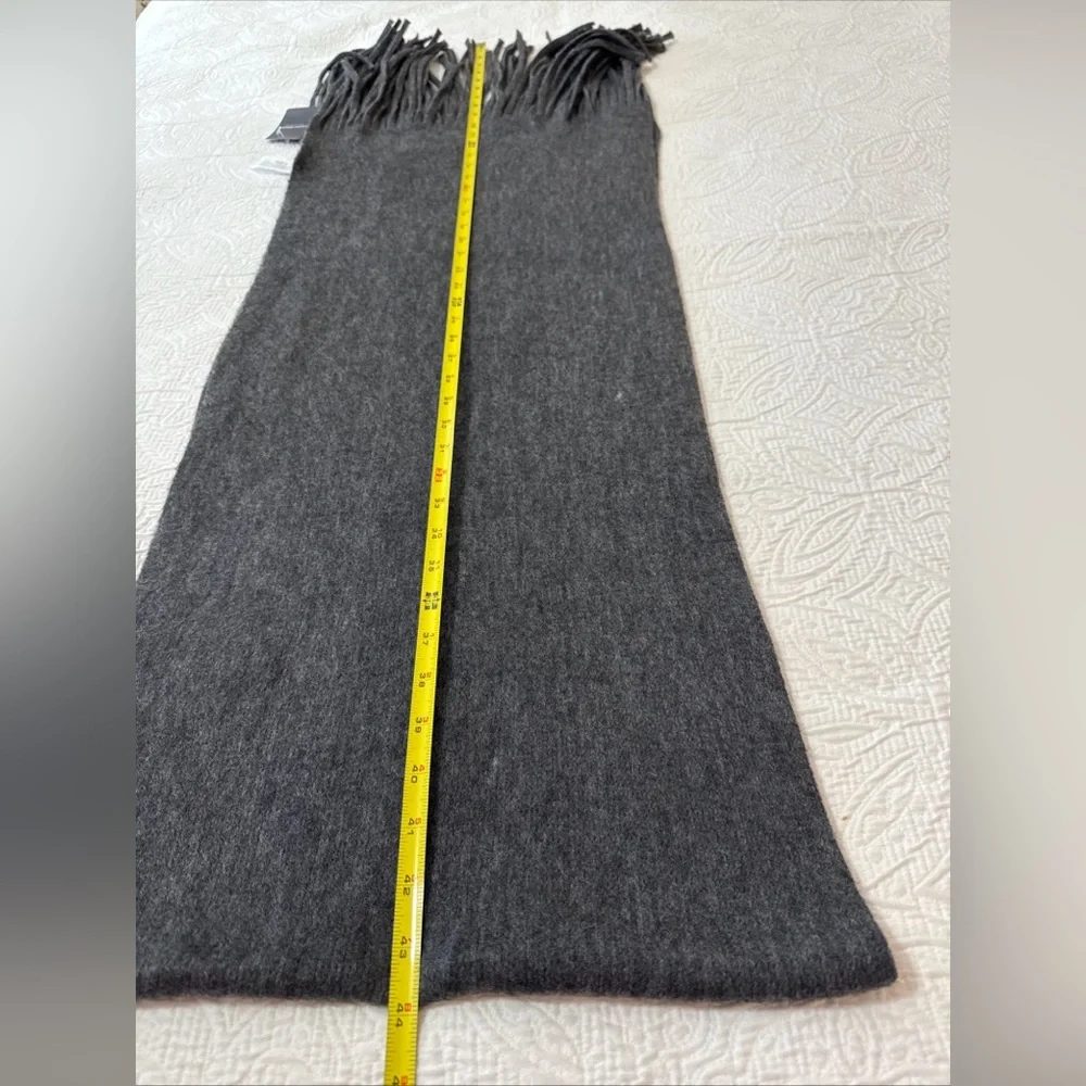 NWT Lucky Brand Fleece Fringe Warm Dark Gray Scarf Wrap Shawl $69.50 15